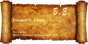 Baumert Emma névjegykártya